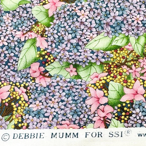Vintage Debbie Mumm Floral Fabric for South Sea Imports Vintage - BTY - Picture 2 of 8
